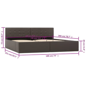 vidaXL Hydraulic Storage Bed Grey Faux Leather 180x200 cm