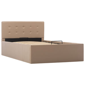 vidaXL Storage Bed Hydraulic Cappuccino Brown Faux Leather 90×200 cm