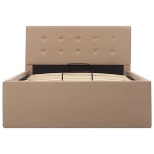 vidaXL Storage Bed Hydraulic Cappuccino Brown Faux Leather 90×200 cm