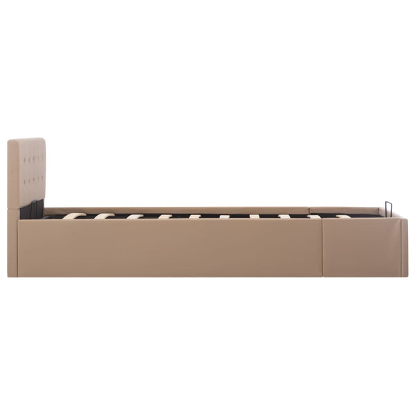 vidaXL Storage Bed Hydraulic Cappuccino Brown Faux Leather 90×200 cm