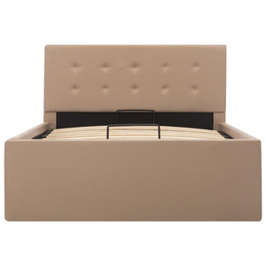 vidaXL Hydraulic Storage Bed Cappuccino Brown Faux Leather 100x200 cm