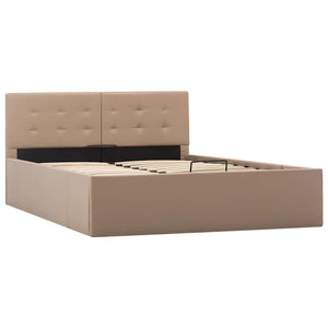 vidaXL Hydraulic Storage Bed Cappuccino Brown Faux Leather 120×200 cm