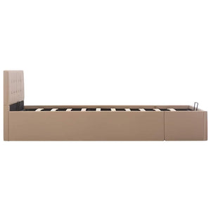 vidaXL Hydraulic Storage Bed Cappuccino Brown Faux Leather 120×200 cm