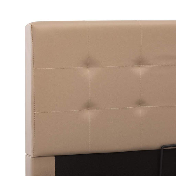 vidaXL Hydraulic Storage Bed Cappuccino Brown Faux Leather 120×200 cm