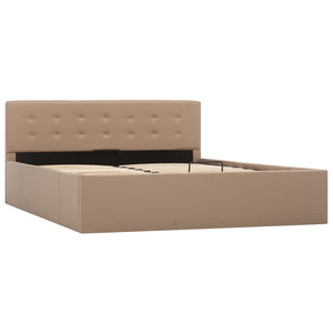 vidaXL Hydraulic Storage Bed Cappuccino Brown Faux Leather 140x200 cm