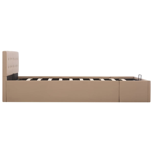 vidaXL Hydraulic Storage Bed Cappuccino Brown Faux Leather 140x200 cm