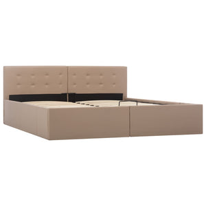 vidaXL Hydraulic Storage Bed Cappuccino Brown Faux Leather 160x200 cm