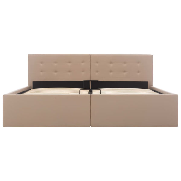 vidaXL Hydraulic Storage Bed Cappuccino Brown Faux Leather 160x200 cm