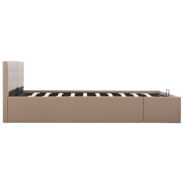 vidaXL Hydraulic Storage Bed Cappuccino Brown Faux Leather 160x200 cm