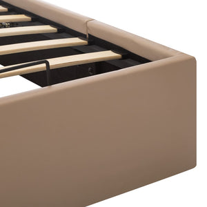 vidaXL Hydraulic Storage Bed Cappuccino Brown Faux Leather 160x200 cm