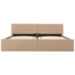 vidaXL Hydraulic Storage Bed Cappuccino Brown Faux Leather 180x200 cm