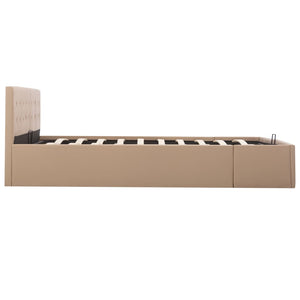 vidaXL Hydraulic Storage Bed Cappuccino Brown Faux Leather 180x200 cm