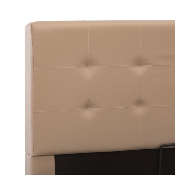 vidaXL Hydraulic Storage Bed Cappuccino Brown Faux Leather 180x200 cm