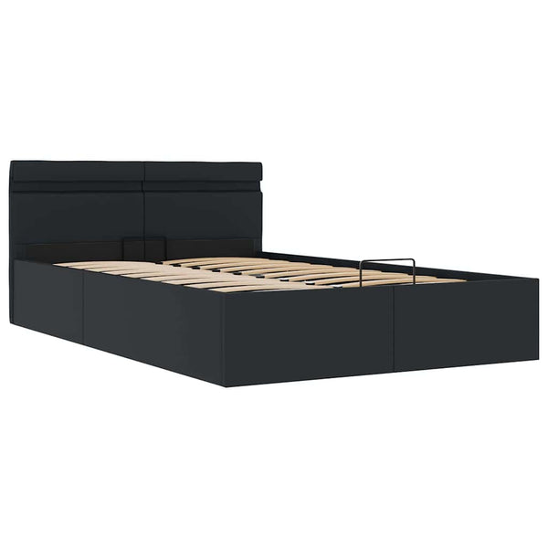 vidaXL Bed with Storage Hydraulic LED Faux Leather 120x200 cm