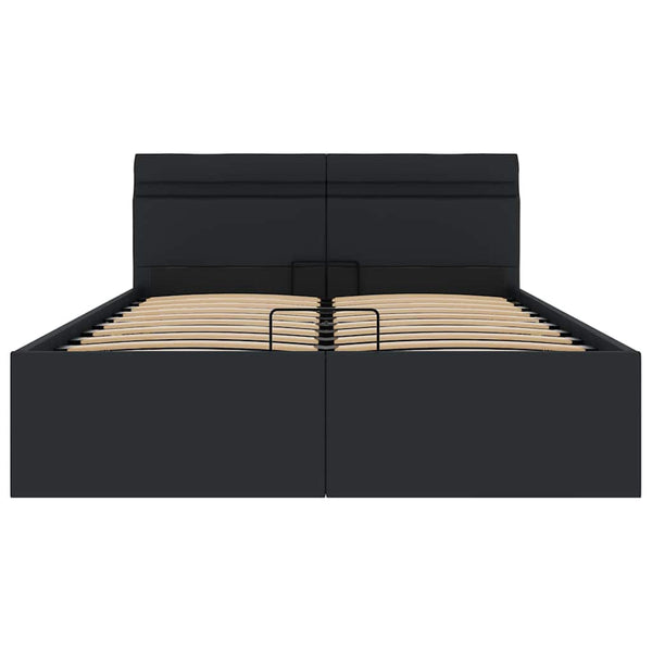 vidaXL Bed with Storage Hydraulic LED Faux Leather 120x200 cm