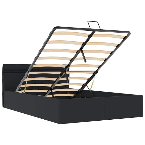 vidaXL Bed with Storage Hydraulic LED Faux Leather 120x200 cm
