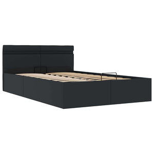 vidaXL Hydraulic LED Faux Leather Storage Bed 140x200 cm
