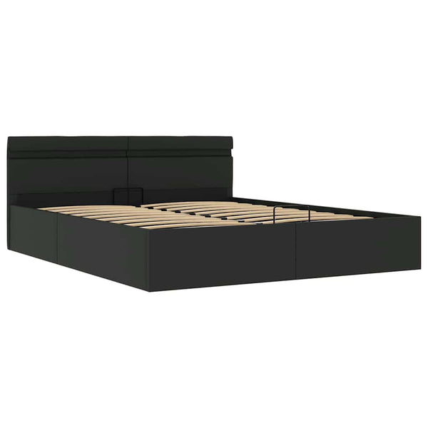 vidaXL Bed with Storage Hydraulic LED Faux Leather 160x200 cm