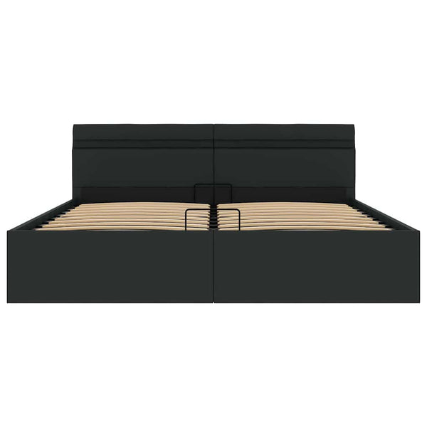 vidaXL Bed with Storage Hydraulic LED Faux Leather 160x200 cm