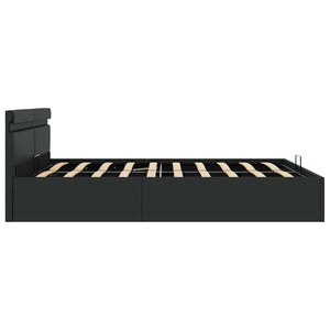 vidaXL Bed with Storage Hydraulic LED Faux Leather 160x200 cm
