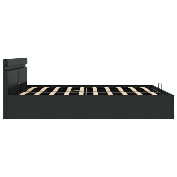 vidaXL Bed with Storage Hydraulic LED Faux Leather 160x200 cm