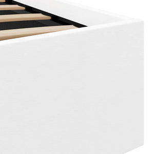 vidaXL Bed with Storage Hydraulic LED White Faux Leather 90x200cm