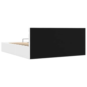 vidaXL Hydraulic LED White Faux Leather Storage Bed 180x200 cm