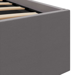 vidaXL Bed with Storage Hydraulic LED Grey Faux Leather 90x200 cm