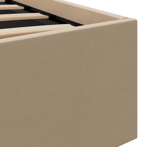 vidaXL LED Storage Bed Cappuccino Brown Faux Leather 90×200cm