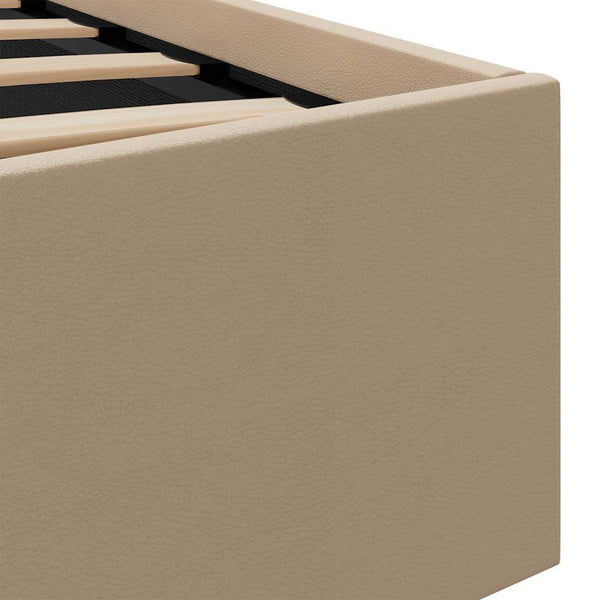 vidaXL LED Storage Bed Cappuccino Brown Faux Leather 160x200cm