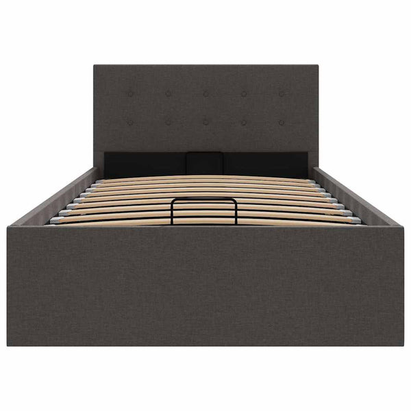 vidaXL Hydraulic Storage Bed Dark Gray Fabric 100x200 cm