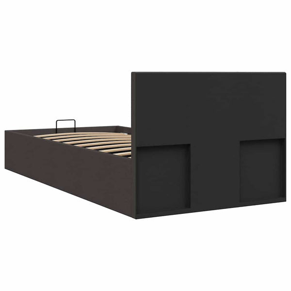 vidaXL Hydraulic Storage Bed Dark Gray Fabric 100x200 cm