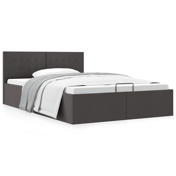vidaXL Hydraulic Storage Bed Dark Grey Fabric 120x200 cm