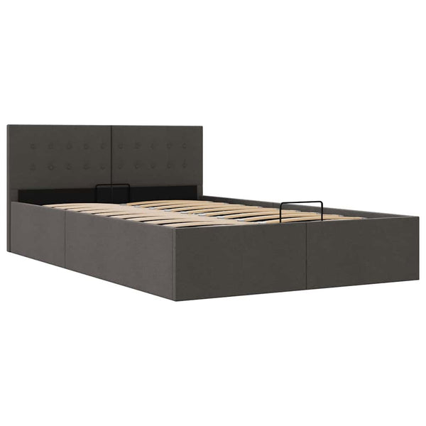 vidaXL Hydraulic Storage Bed Dark Grey Fabric 120x200 cm