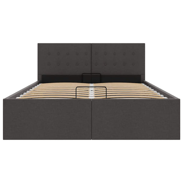 vidaXL Hydraulic Storage Bed Dark Grey Fabric 120x200 cm