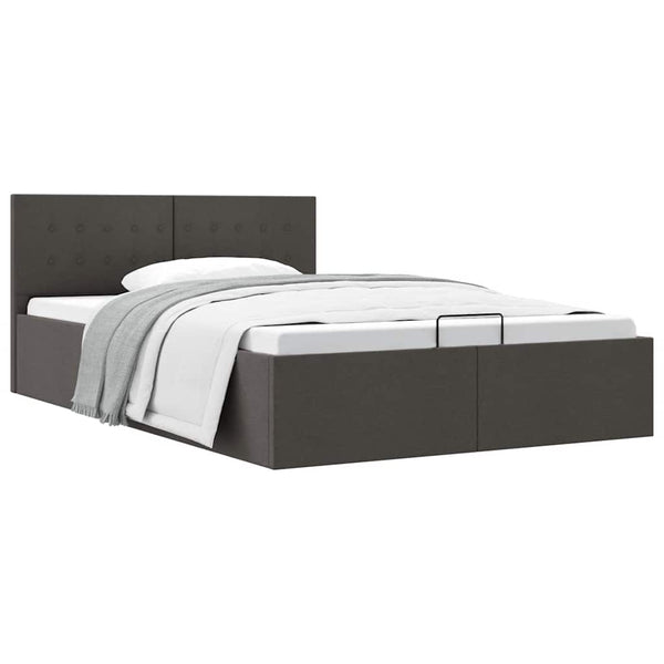 vidaXL Hydraulic Storage Bed Dark Grey Fabric 120x200 cm