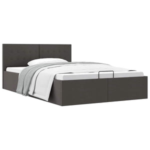 vidaXL Hydraulic Storage Bed Dark Grey Fabric 140x200 cm