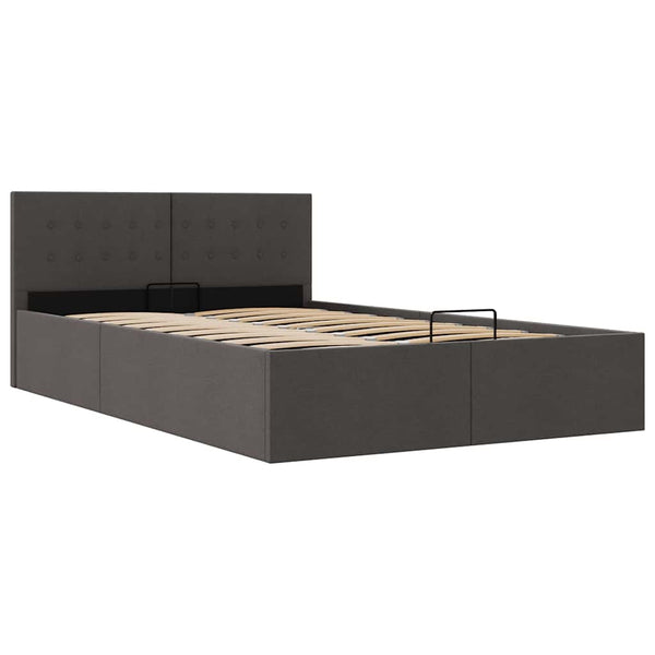 vidaXL Hydraulic Storage Bed Dark Grey Fabric 140x200 cm