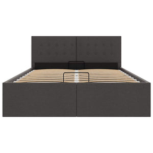 vidaXL Hydraulic Storage Bed Dark Grey Fabric 140x200 cm