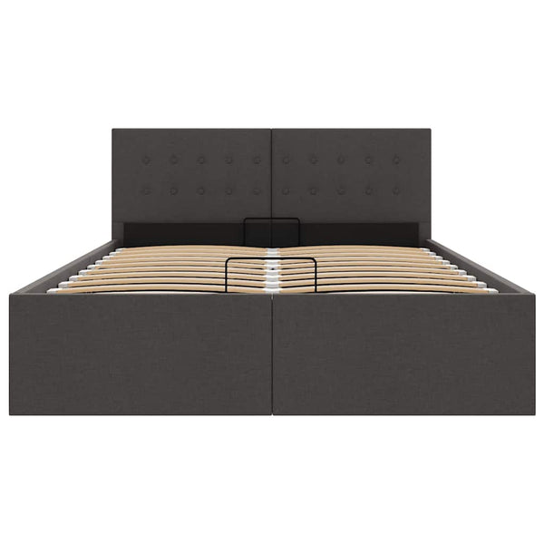 vidaXL Hydraulic Storage Bed Dark Grey Fabric 140x200 cm