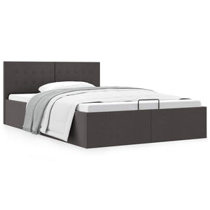 vidaXL Hydraulic Storage Bed Dark Grey Fabric 140x200 cm