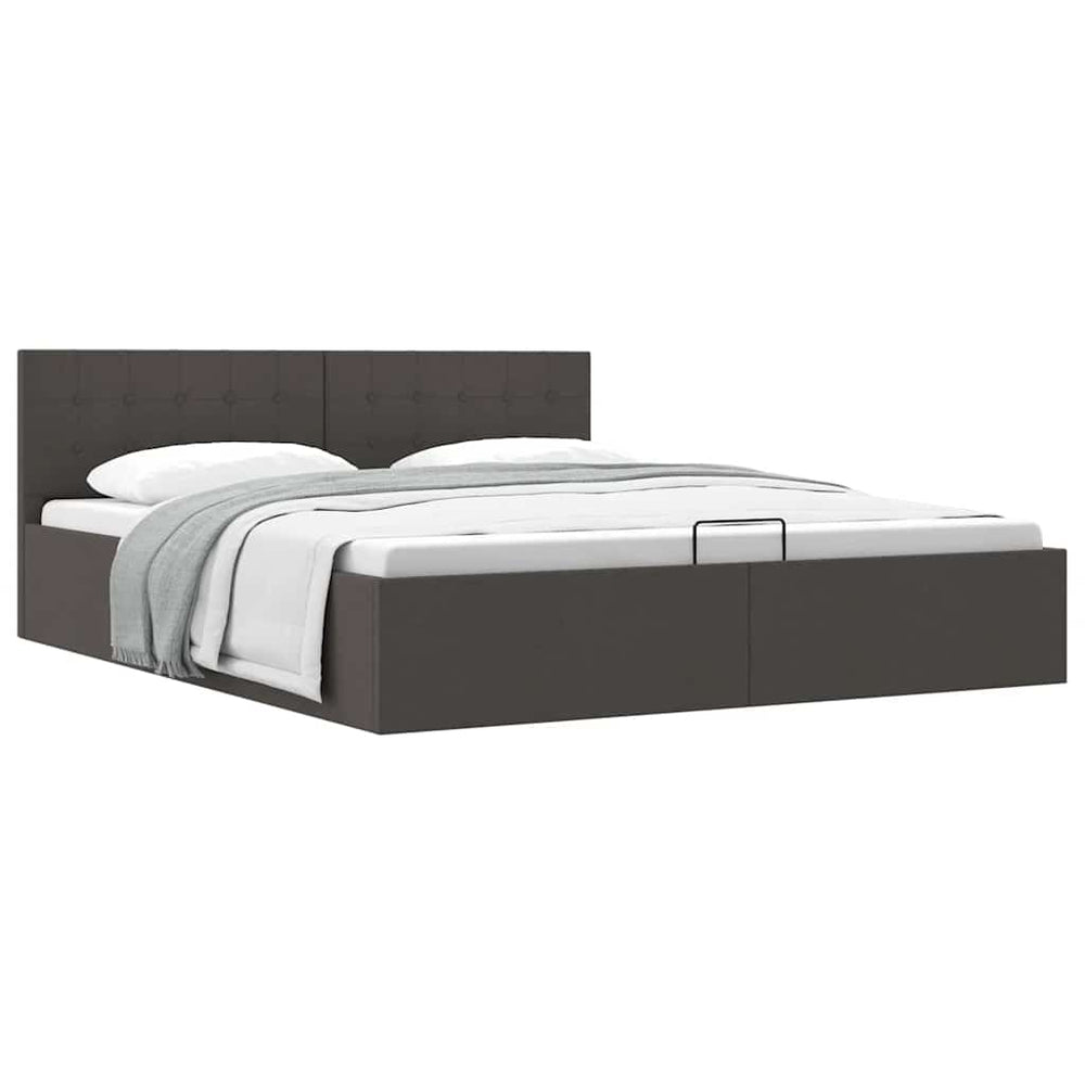 vidaXL Hydraulic Storage Bed Dark Grey Fabric 160x200 cm