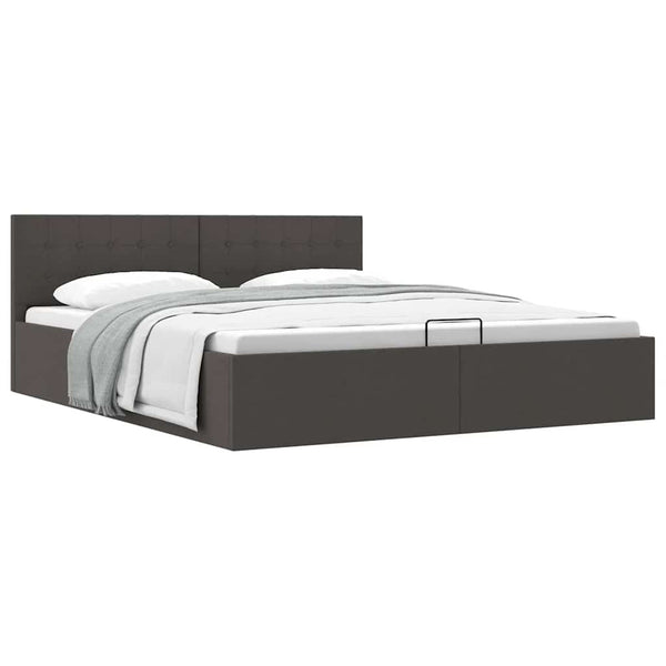 vidaXL Hydraulic Storage Bed Dark Grey Fabric 160x200 cm