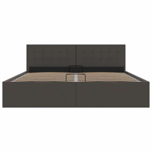 vidaXL Hydraulic Storage Bed Dark Grey Fabric 160x200 cm