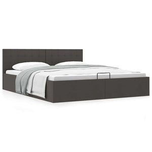 vidaXL Hydraulic Storage Bed Dark Grey Fabric 160x200 cm