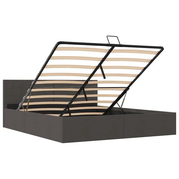 vidaXL Hydraulic Storage Bed Dark Gray Fabric 180x200 cm