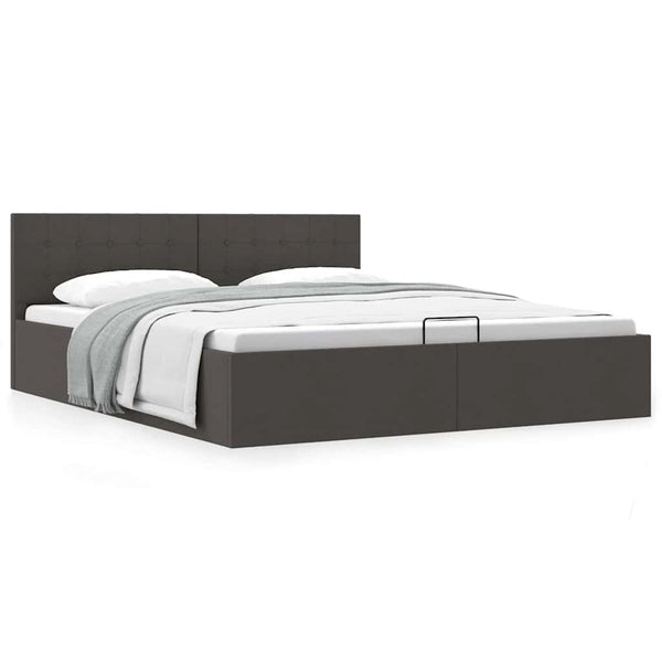 vidaXL Hydraulic Storage Bed Dark Gray Fabric 180x200 cm