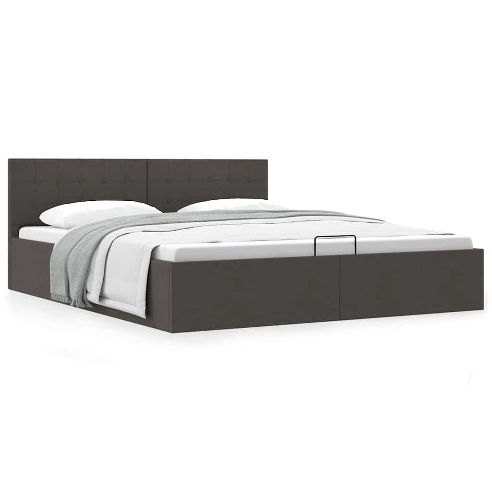 vidaXL Hydraulic Storage Bed Dark Gray Fabric 180x200 cm
