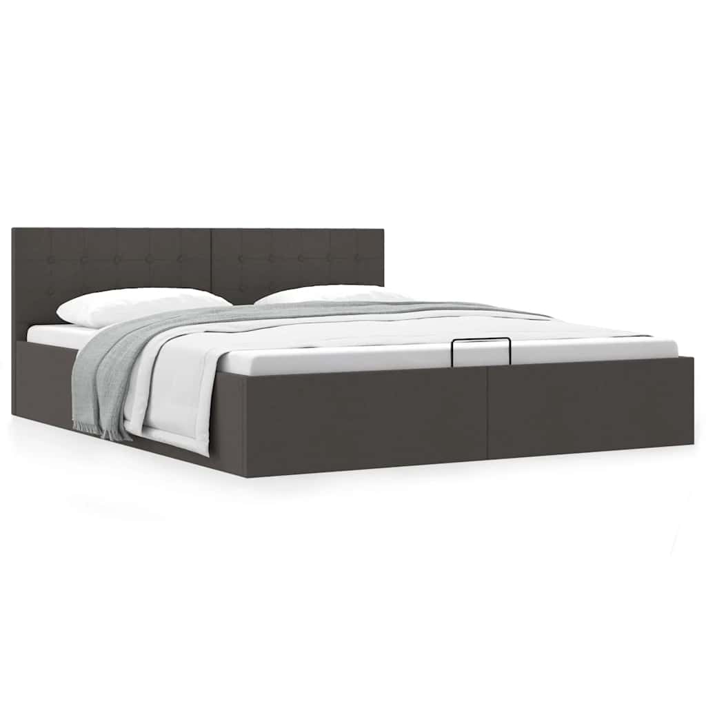 vidaXL Hydraulic Storage Bed Dark Gray Fabric 180x200 cm