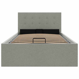 vidaXL Hydraulic Storage Bed Light Grey Fabric 100x200 cm